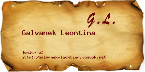 Galvanek Leontina névjegykártya